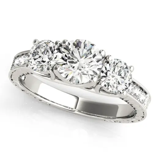 The Thea Three-Stone Engagement Ring