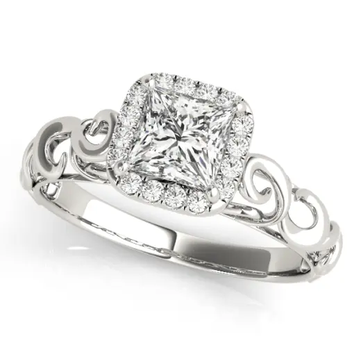 The Simone Halo Engagement Ring
