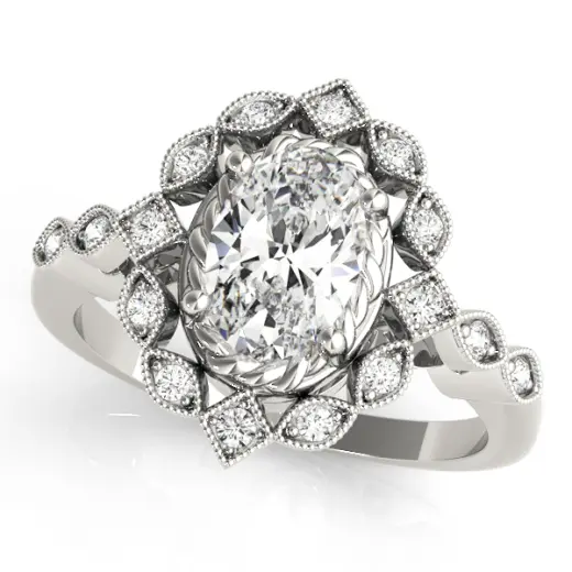 The Magnolia Halo Engagement Ring