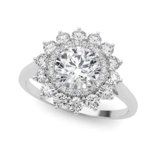 The Octavia Double Halo Engagement Ring