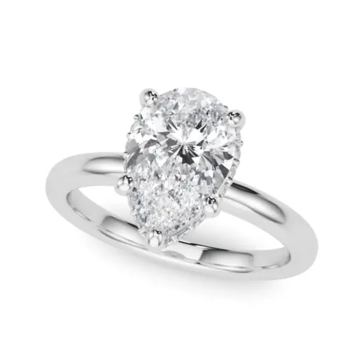 The Pearl Hidden Halo Engagement Ring