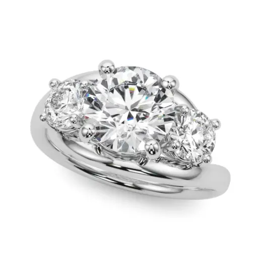 The Mia Three-Stone Engagement Ring